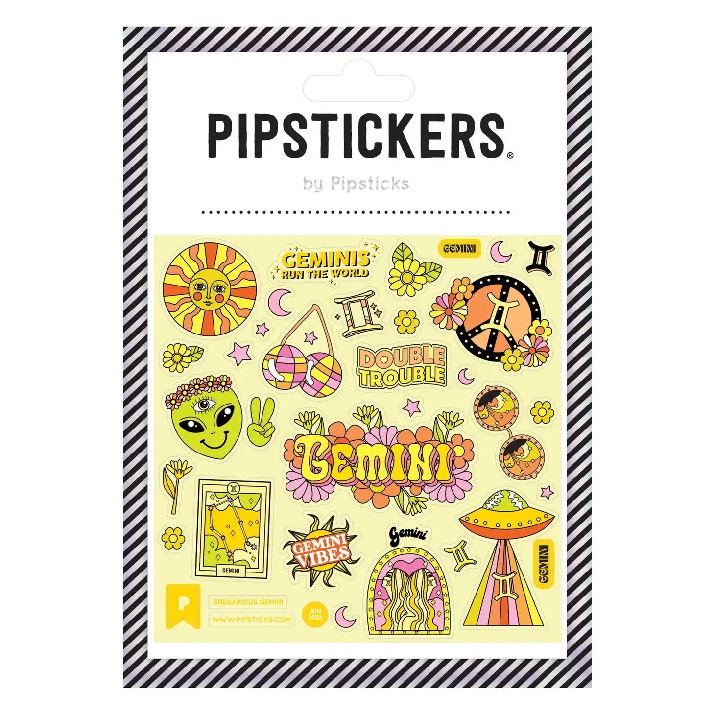 Pipsticks - Gregarious Gemini glow-in-the-dark sticker sheet | Scout & Co