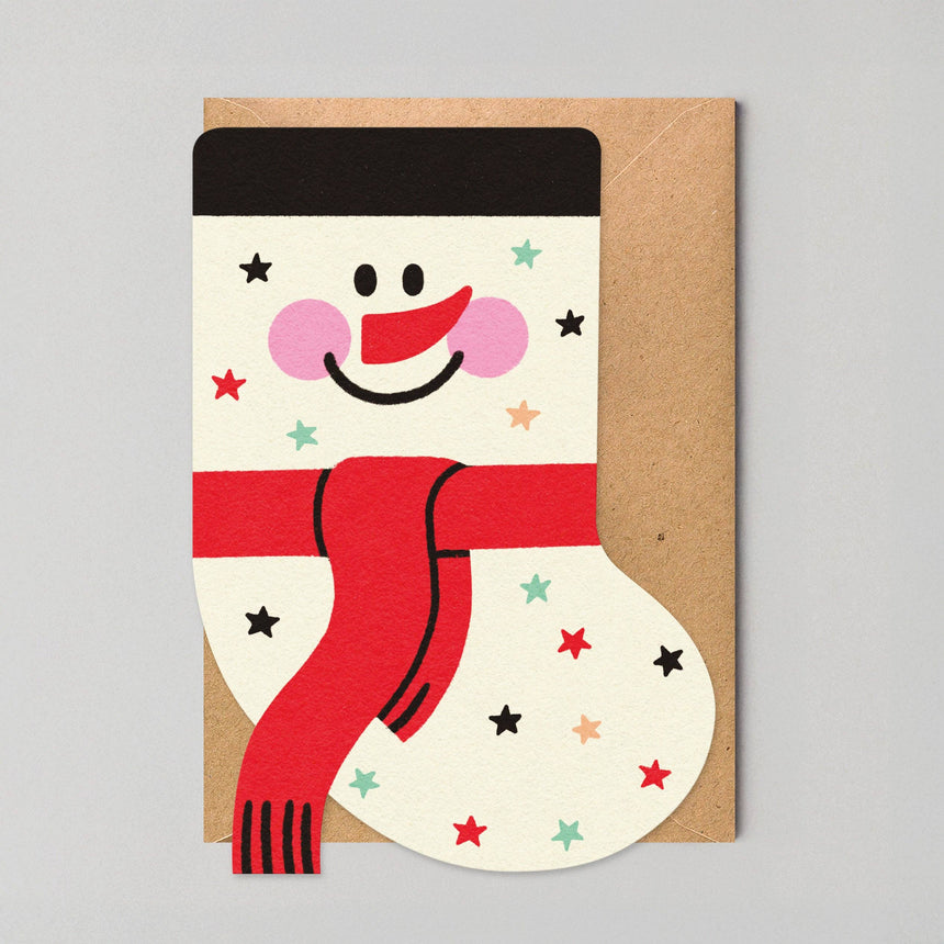 Studio Boketto - Snowman Stocking Christmas card | Scout & Co
