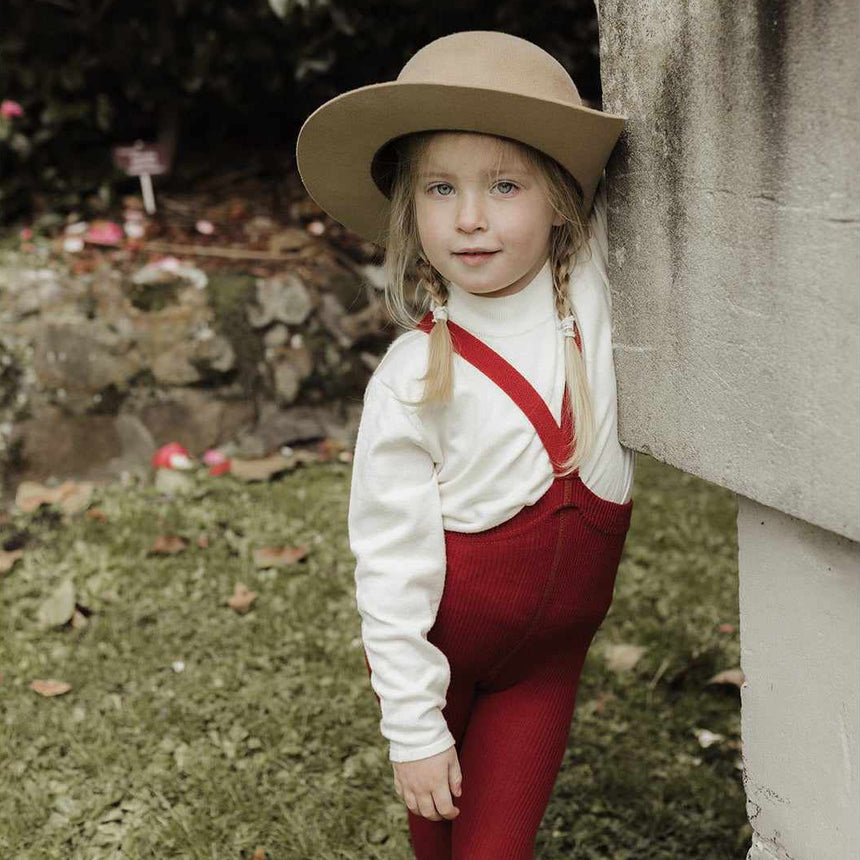 Silly Silas - Footed cotton tights with braces - Maple Leaf | Scout & Co