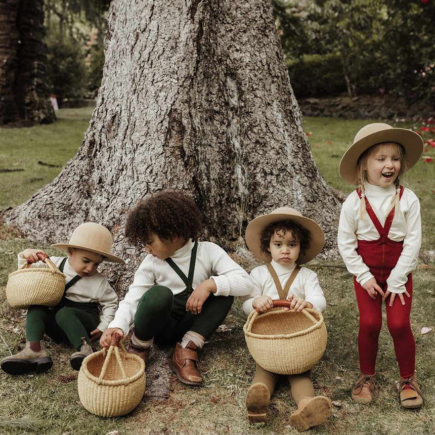 Silly Silas - Footed cotton tights with braces - Maple Leaf | Scout & Co