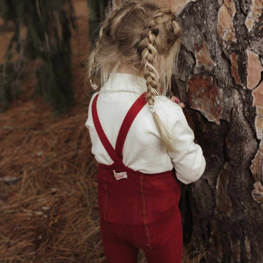Silly Silas - Footed cotton tights with braces - Maple Leaf | Scout & Co