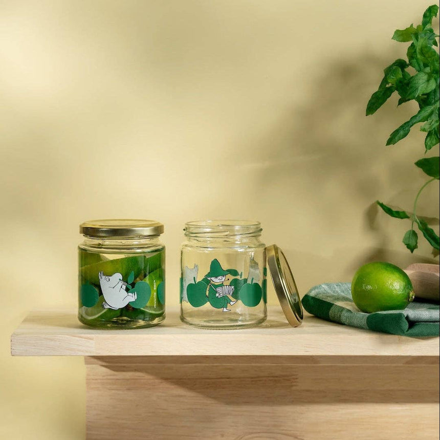 Muurla - Moomin glass kitchen jar - Joyful Apples - Green | Scout & Co