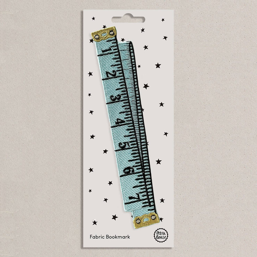 Petra Boase - Embroidered Fabric Bookmark- Blue Retro Tape Measure | Scout & Co