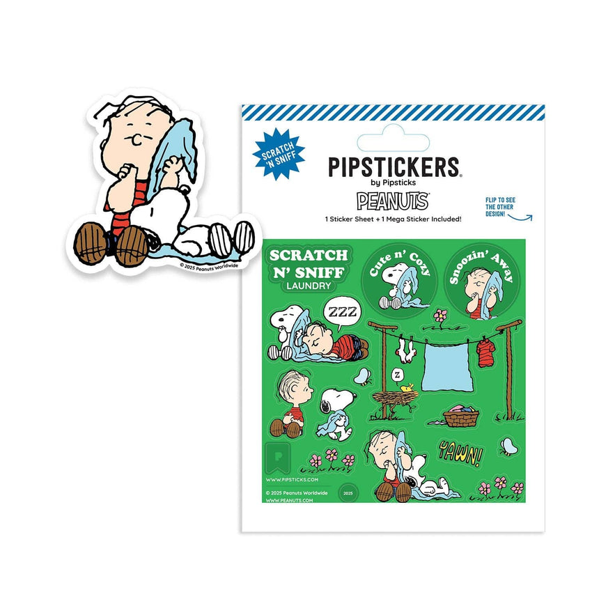 Pipsticks x Peanuts - Laundry Day Scratch 'n Sniff stickers (2 sheets) | Scout & Co