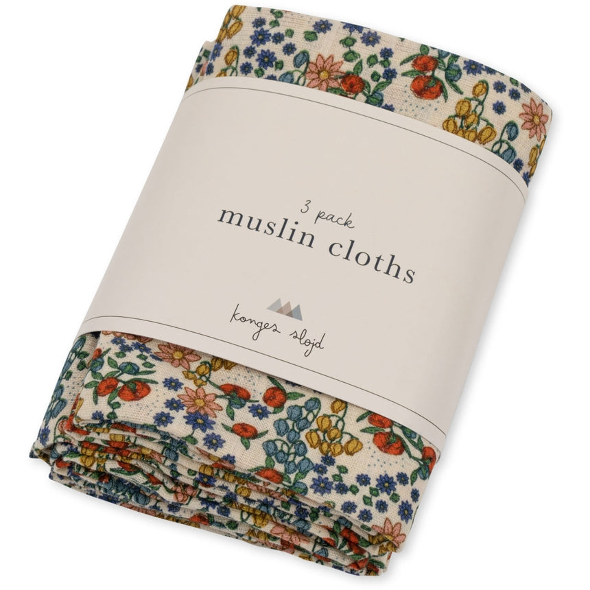 Konges Sløjd - Muslin cloths 3 pack - Bibi Fleur | Scout & Co