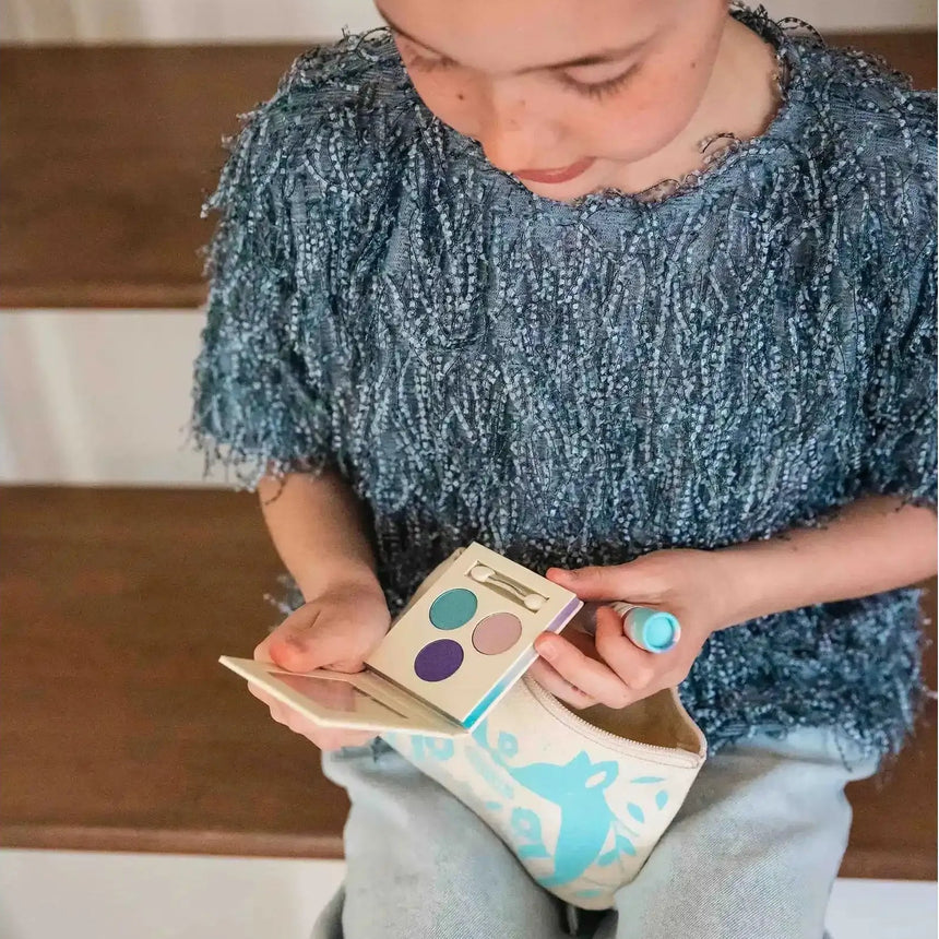 Namaki - Blue Sparkling Fox pouch - organic make-up for kids gift set | Scout & Co