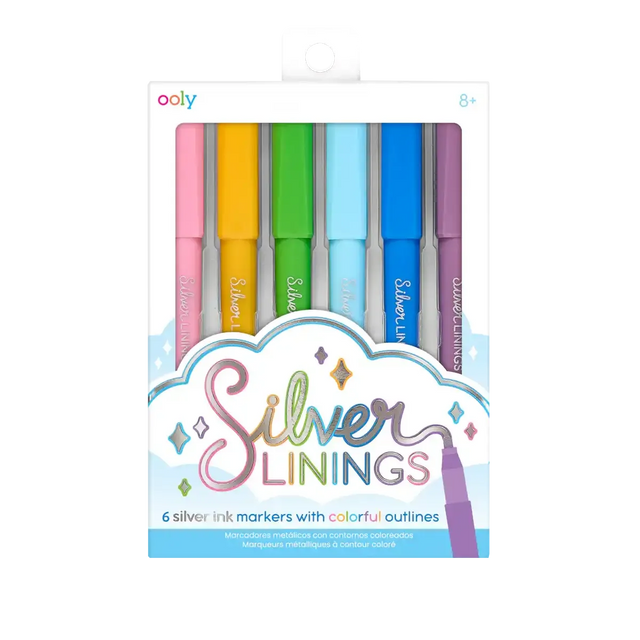 Ooly - Silver Linings outline markers - set of 6 | Scout & Co