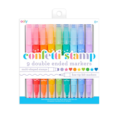 Ooly - Confetti Stamp double-ended markers - set of 9 | Scout & Co