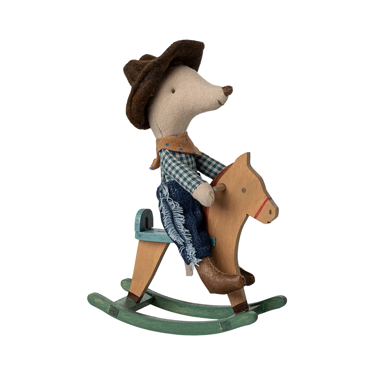 Maileg - Cowboy mouse on rocking horse - little brother | Scout & Co