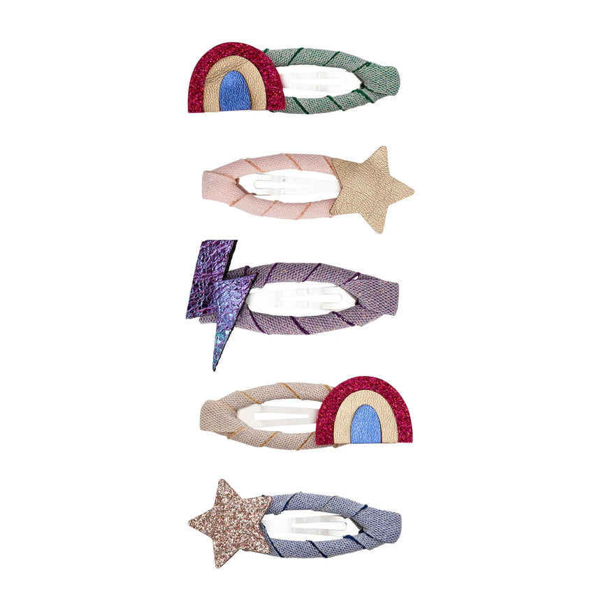 Mimi & Lula - Rainbow mini clic clac hair clips - set of 5 | Scout & Co