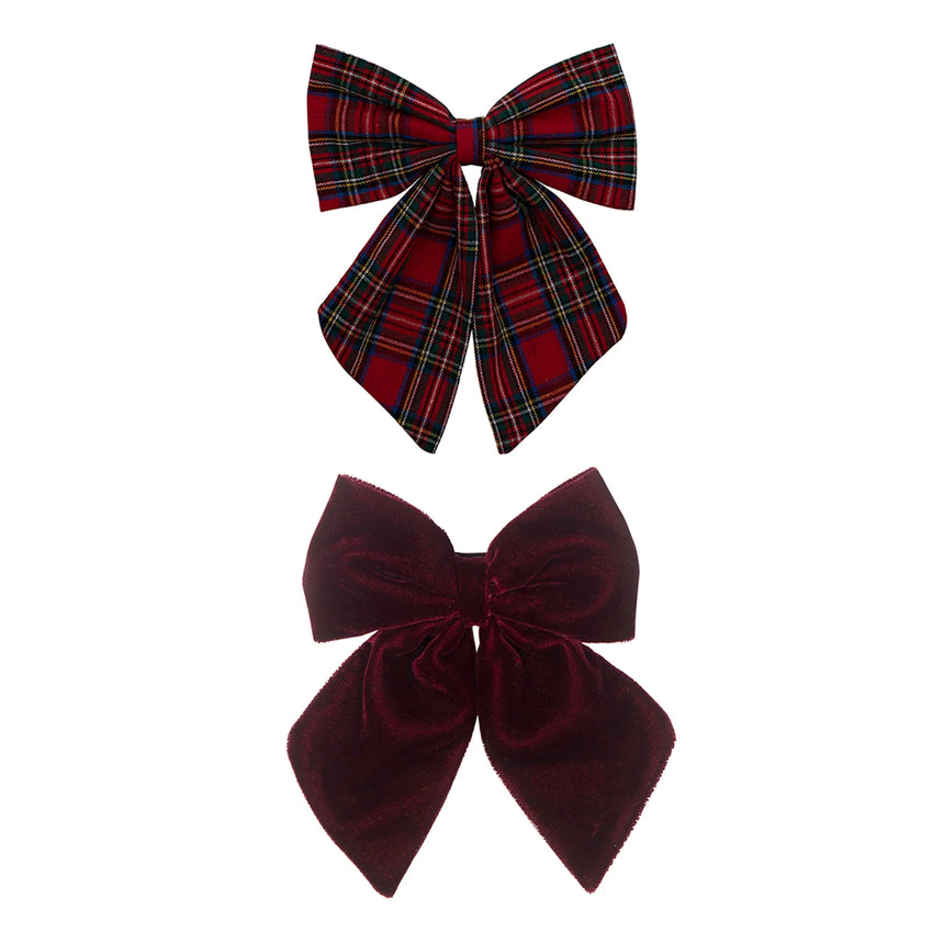 Mimi & Lula - Tartan Agnes bow hair clips - set of 2 | Scout & Co