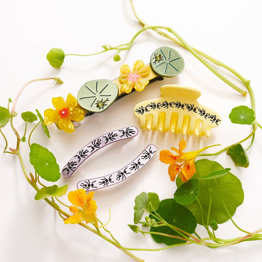 Winona Irene - Nasturtium jewelled French hair barrette | Scout & Co