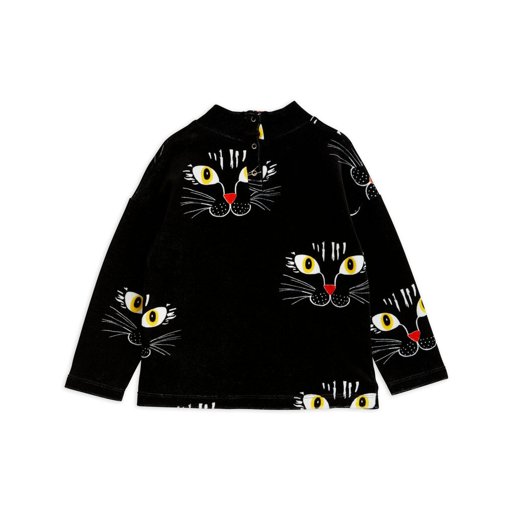 Mini Rodini - Cat Face velour sweatshirt | Scout & Co