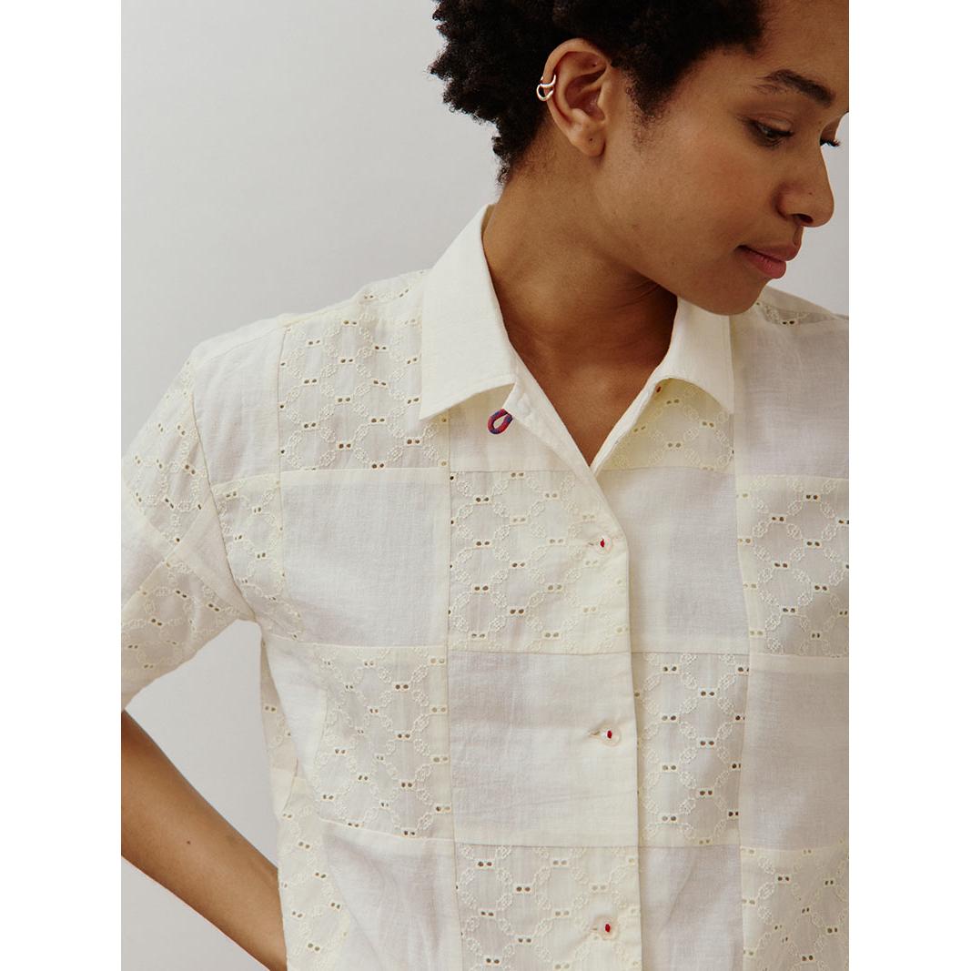 Sideline - Stella shirt - buttermilk patchwork | Scout & Co