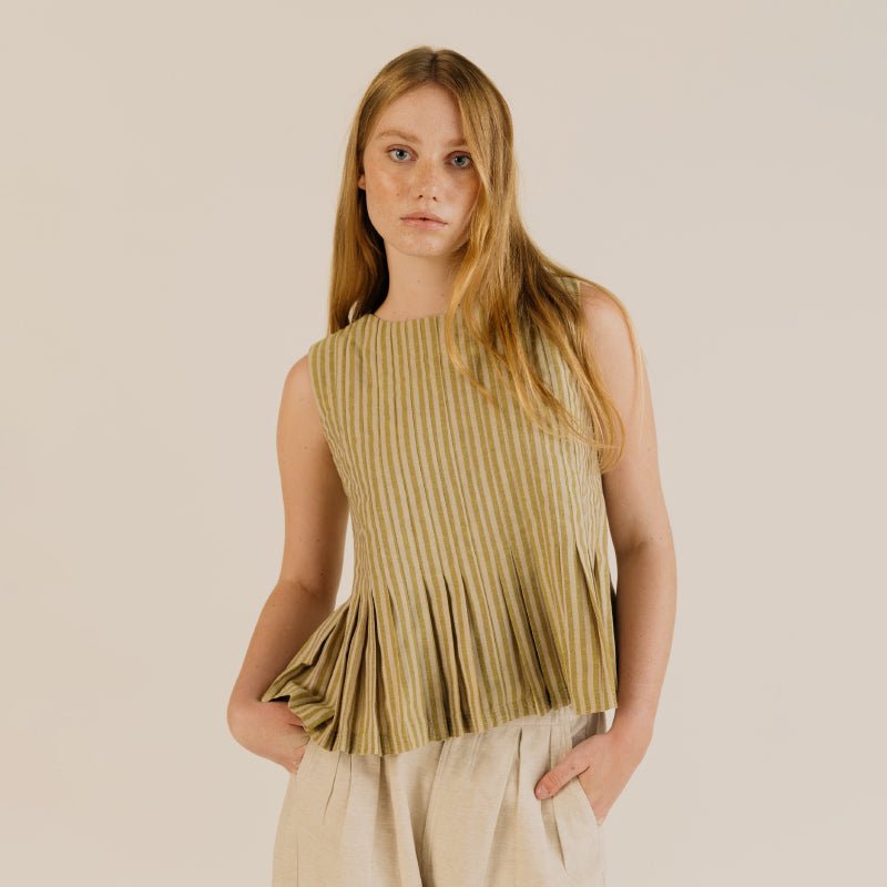Sideline - Minnie top - Ochre stripe | Scout & Co