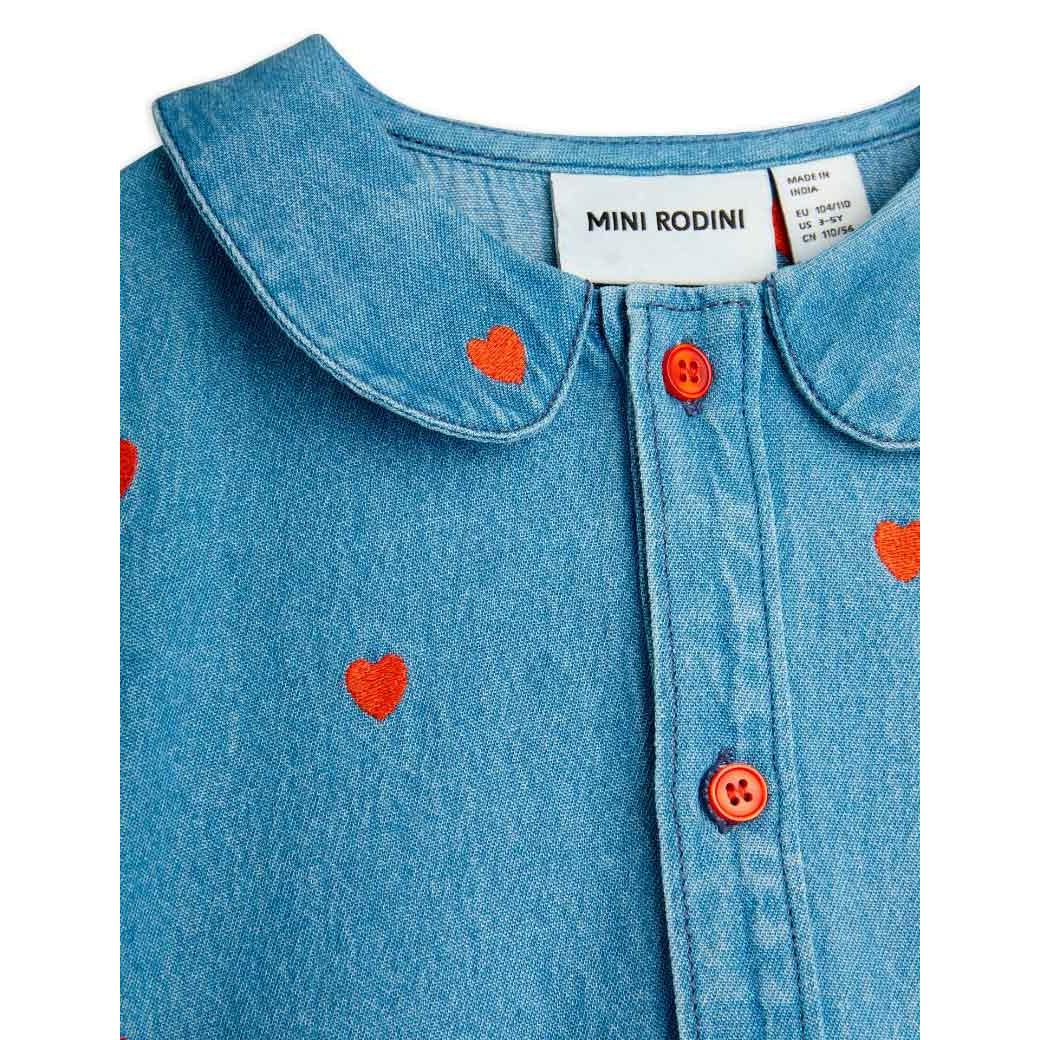 Mini Rodini - Mini Hearts woven denim dress | Scout & Co