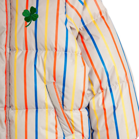 Mini Rodini - Clover embroidered stripe city puffer jacket | Scout & Co