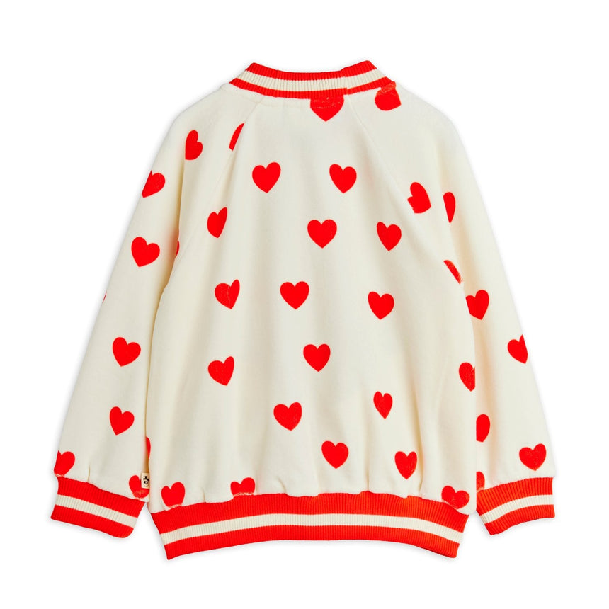 Mini Rodini - Hearts velour baseball cardigan | Scout & Co