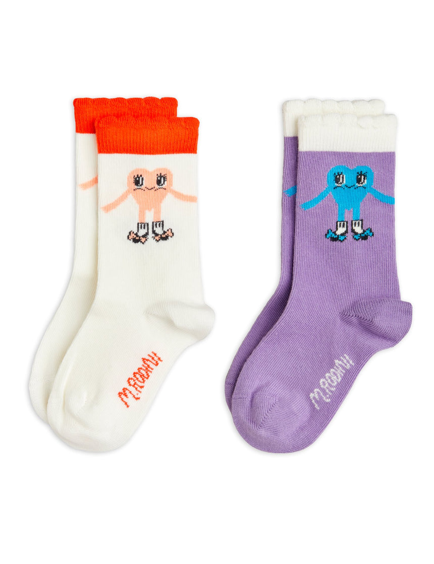 Mini Rodini - Heart In Shoes socks - 2 pairs