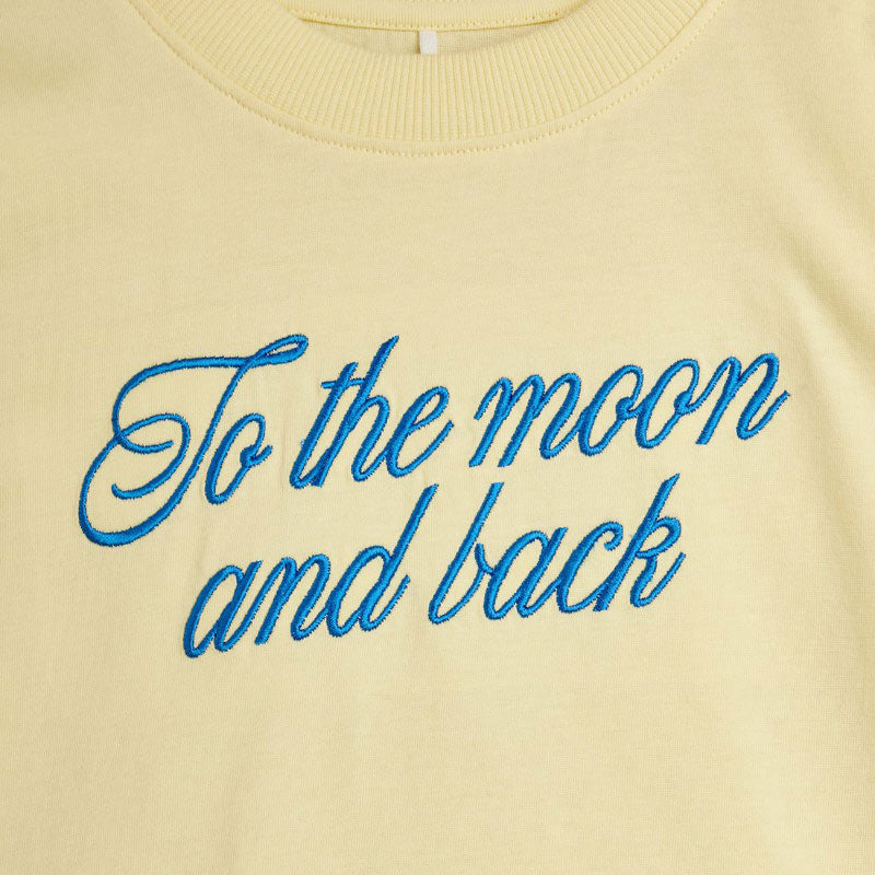 Mini Rodini - To The Moon embroidered short-sleeved tee - yellow | Scout & Co