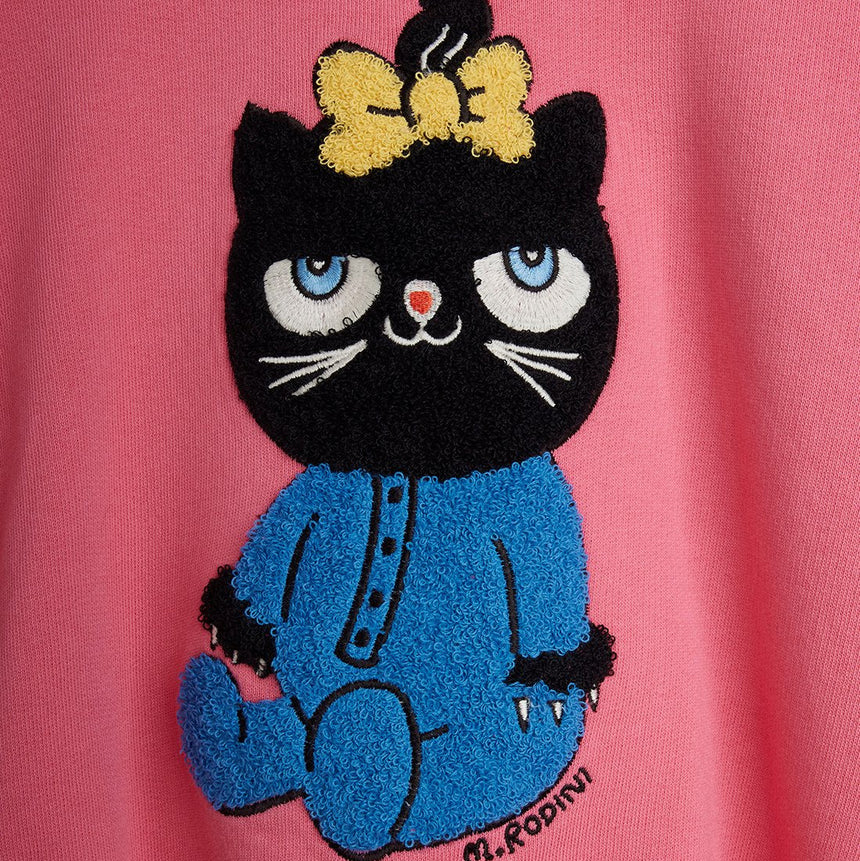 Mini Rodini - Cat chenille sweatshirt - pink | Scout & Co