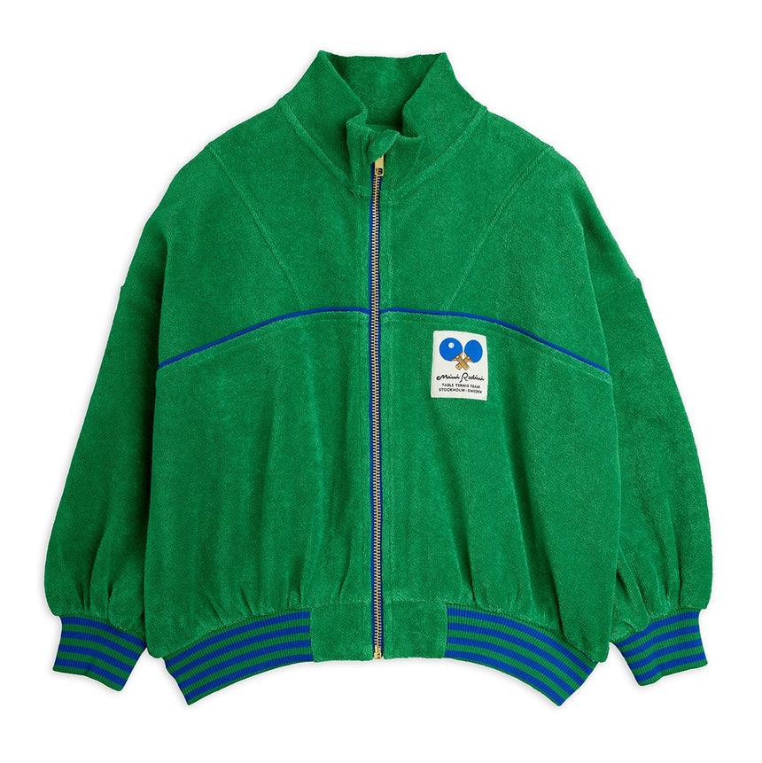 Mini Rodini - Table Tennis patch terry cardigan - green | Scout & Co