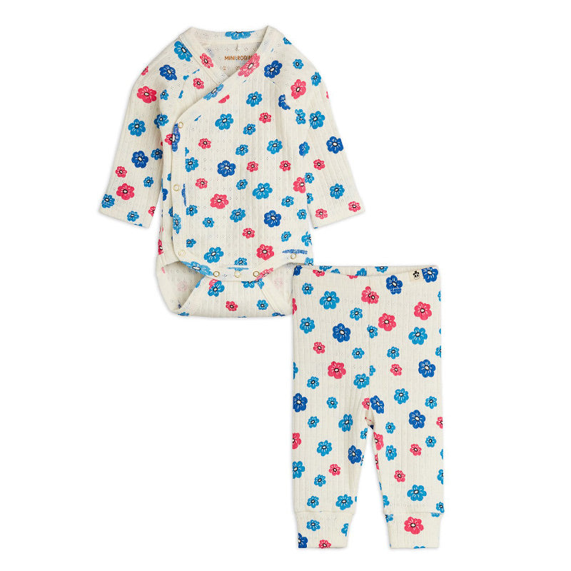 Mini Rodini - Flowers picot pointelle baby set | Scout & Co