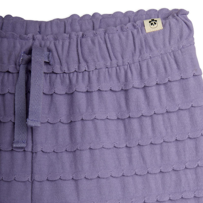 Mini Rodini - Textured frill trousers - purple | Scout & Co