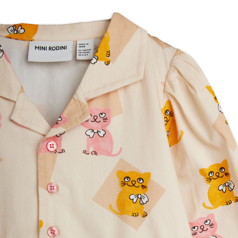 Mini Rodini - Kittens woven long-sleeved dress | Scout & Co
