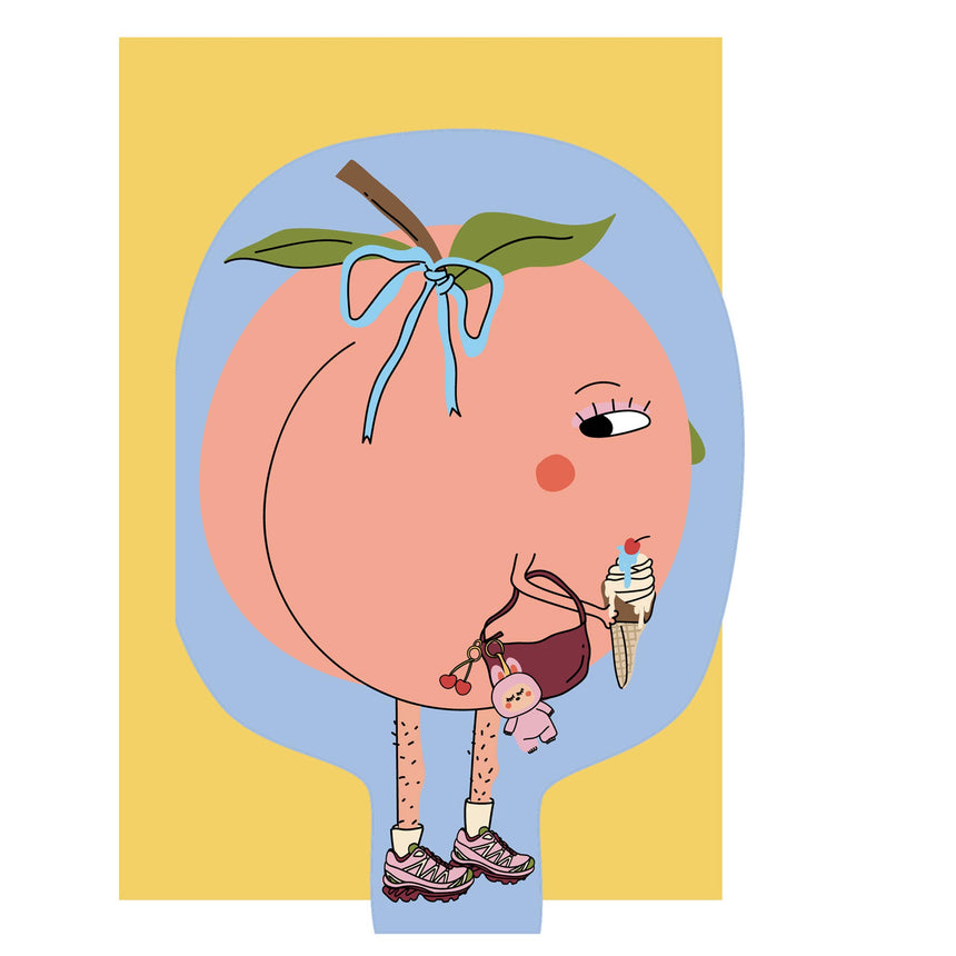 Eat The Moon - Hey Peach! die cut card | Scout & Co