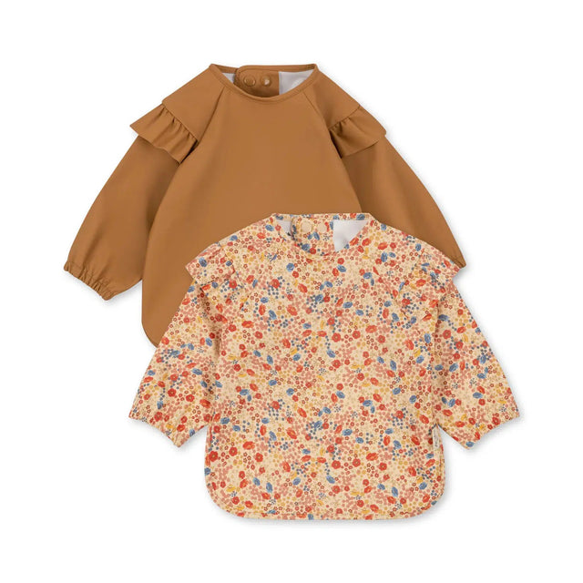 Konges Sløjd - Dinner frill long-sleeved bibs 2 pack - Villetta / Almond | Scout & Co