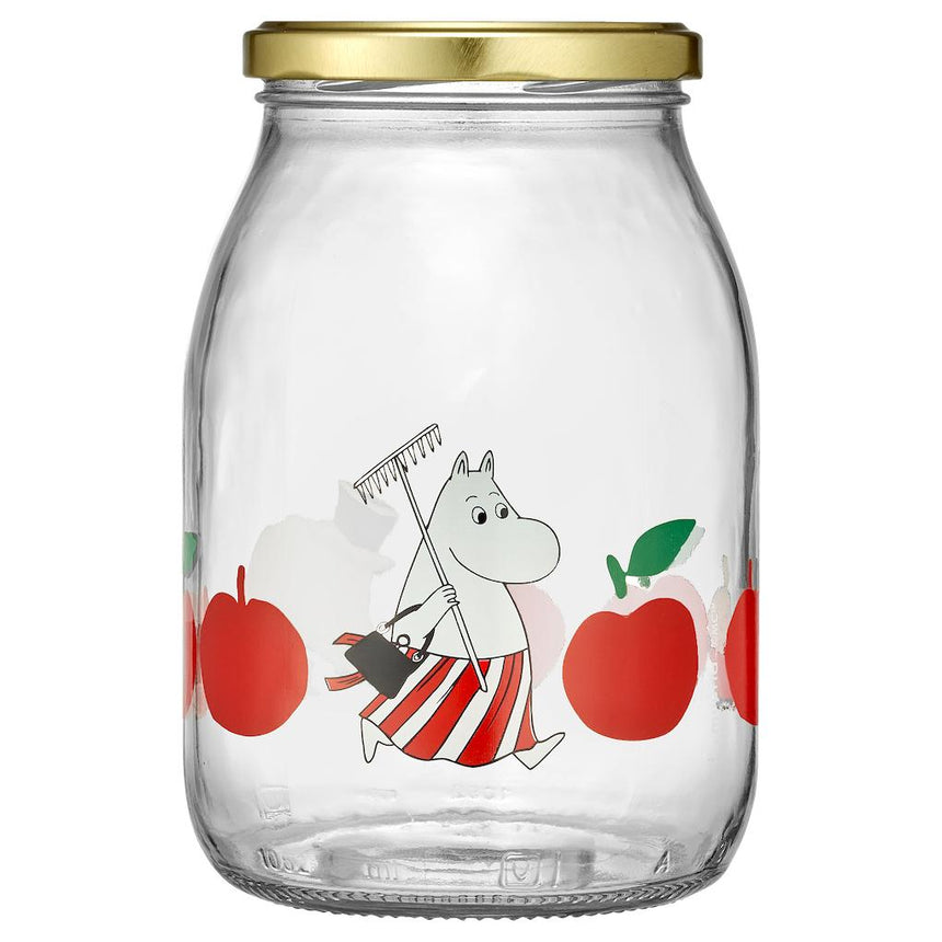 Muurla - Moomin glass kitchen jar - Joyful Apples - Red | Scout & Co