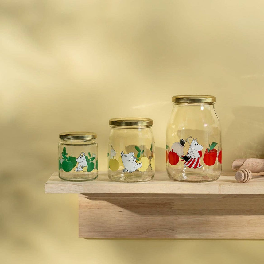 Muurla - Moomin glass kitchen jar - Joyful Apples - Green | Scout & Co