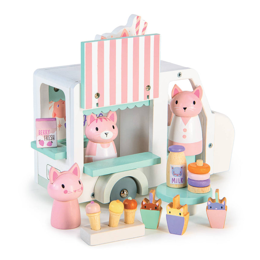 Tender Leaf Toys - Kitty's Milkshake Van wooden play set | Scout & Co