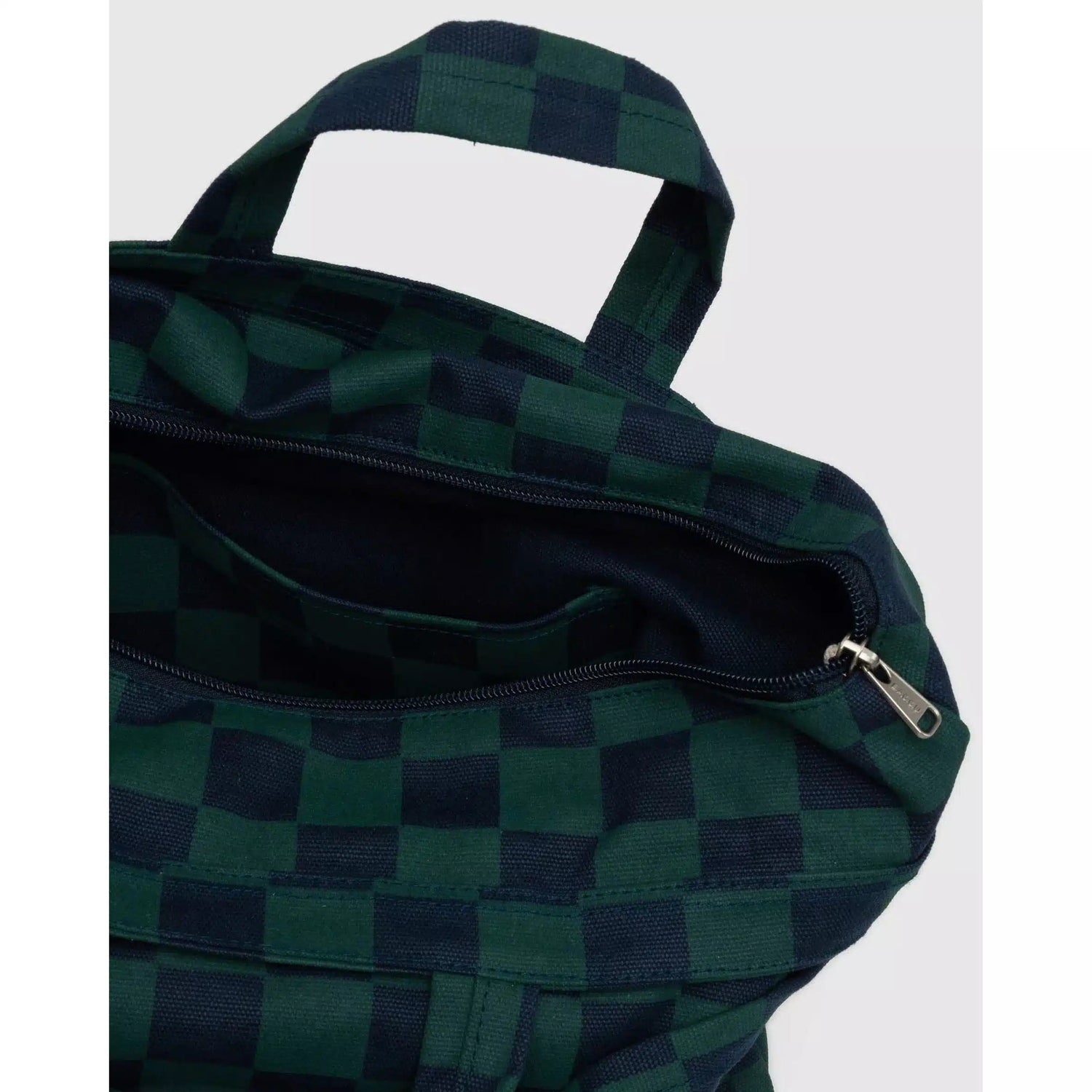 Baggu - Horizontal zip duck bag - Navy Green Check | Scout & Co