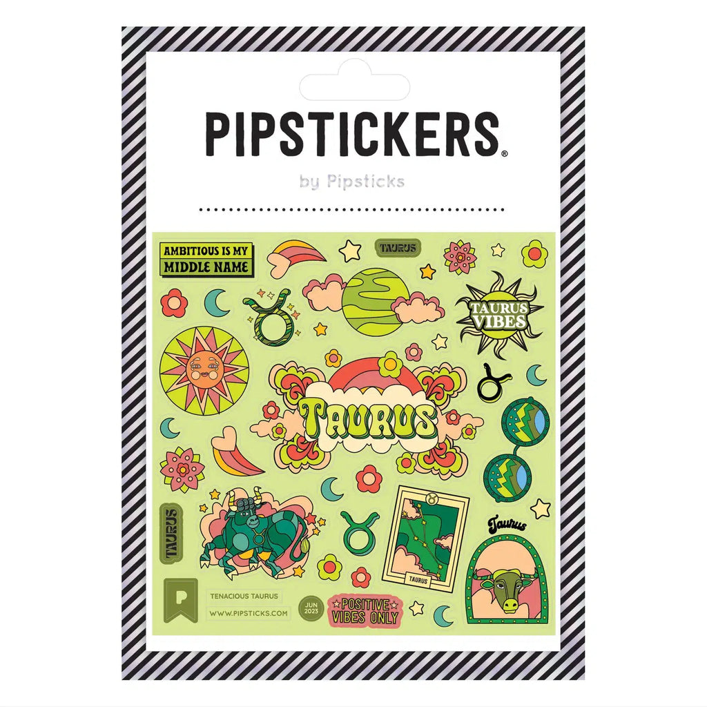 Pipsticks - Tenacious Taurus glow-in-the-dark sticker sheet | Scout & Co