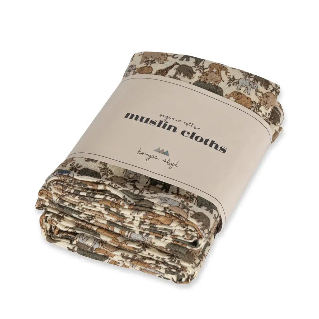 Konges Sløjd - Muslin cloths 3 pack - Safari | Scout & Co