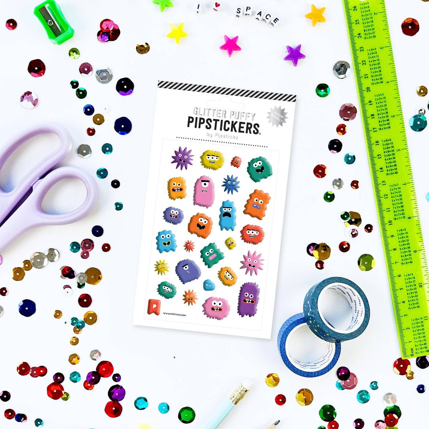 Pipsticks - Mildly Monstrous Glitter Puffy stickers | Scout & Co
