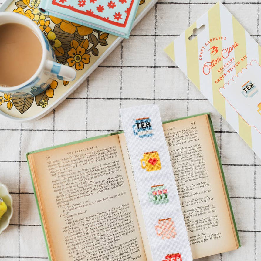Cotton Clara - Tea/Mugs Cross Stitch Bookmark Kit | Scout & Co