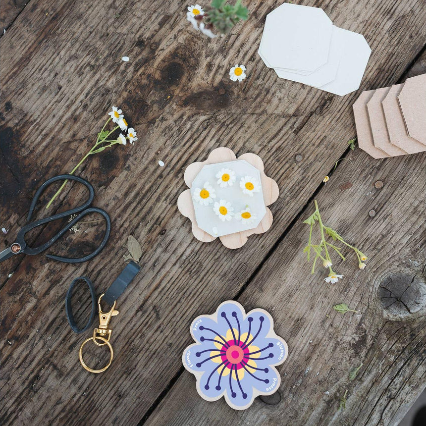 Studio Wald - Keyring Flower Press - Pinks & Blues | Scout & Co