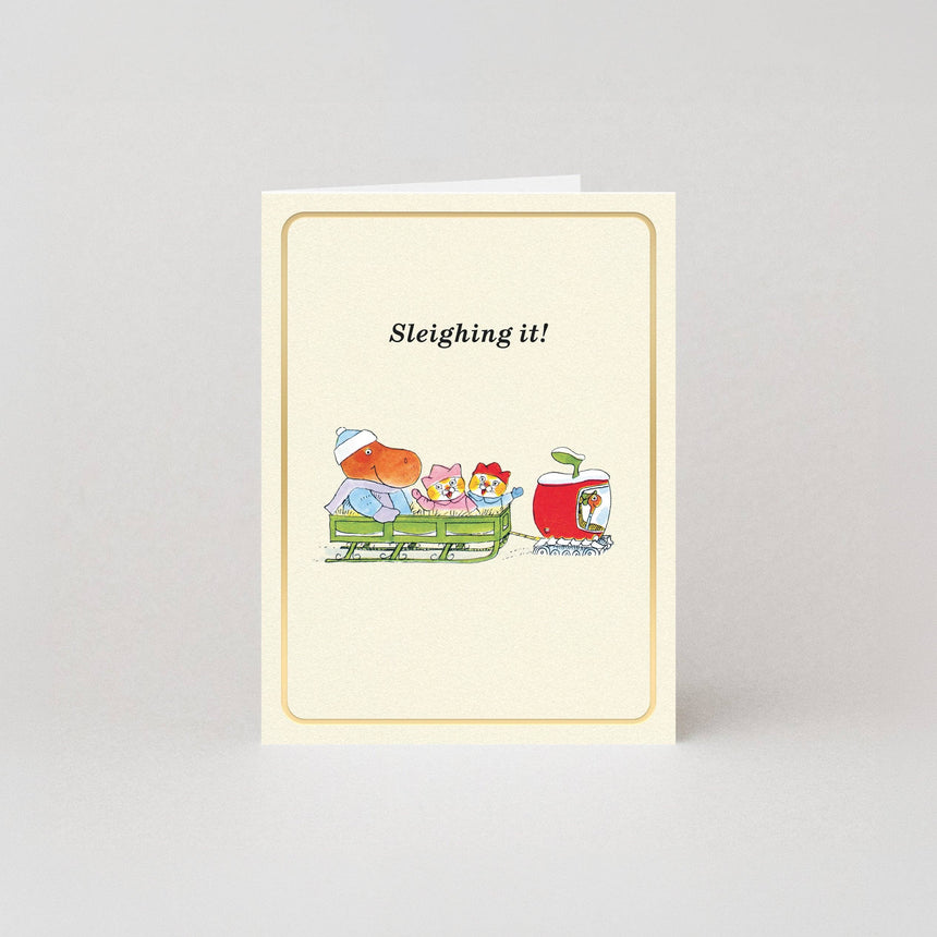 Studio Boketto x Richard Scarry - Sleighing It mini Christmas card | Scout & Co