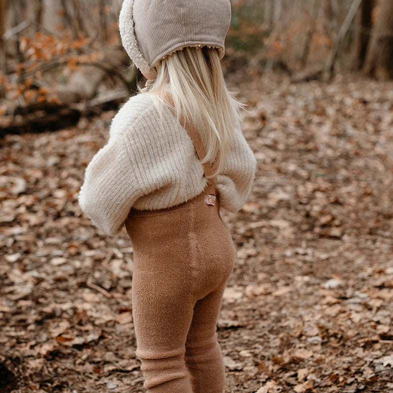 Silly Silas - Teddy footed tights with braces - Light Brown | Scout & Co