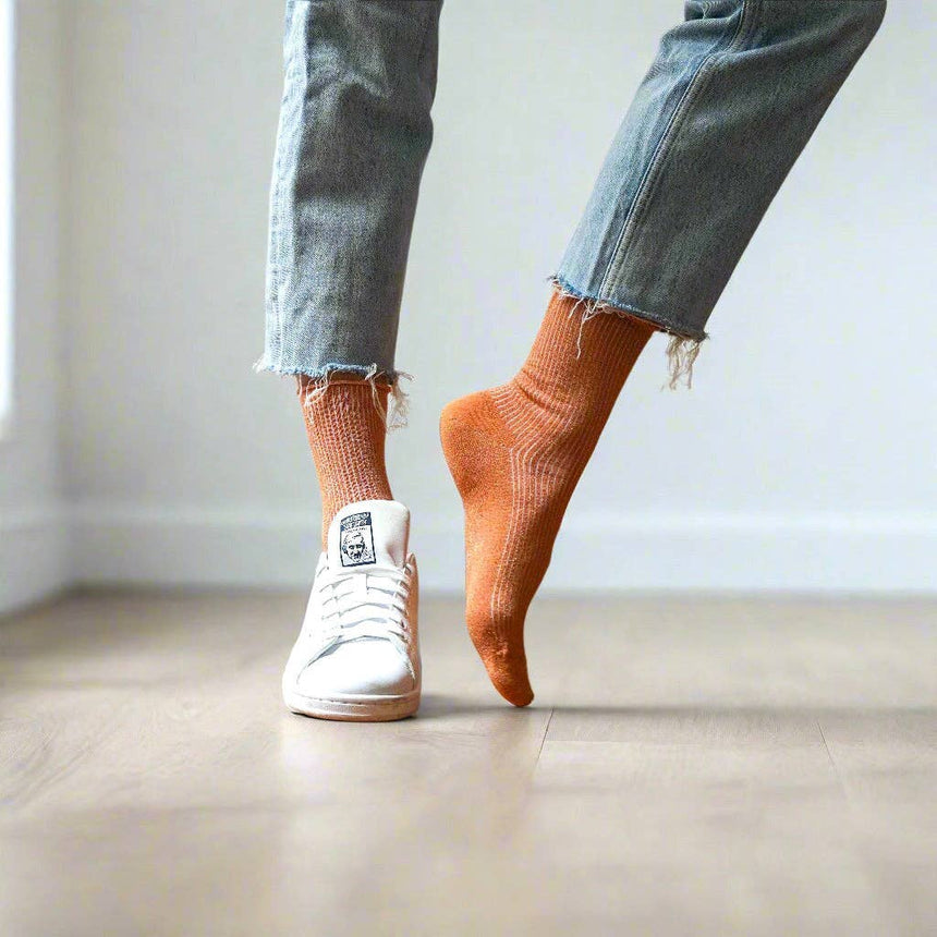 Klue - Glitter Lurex socks - Terracotta | Scout & Co