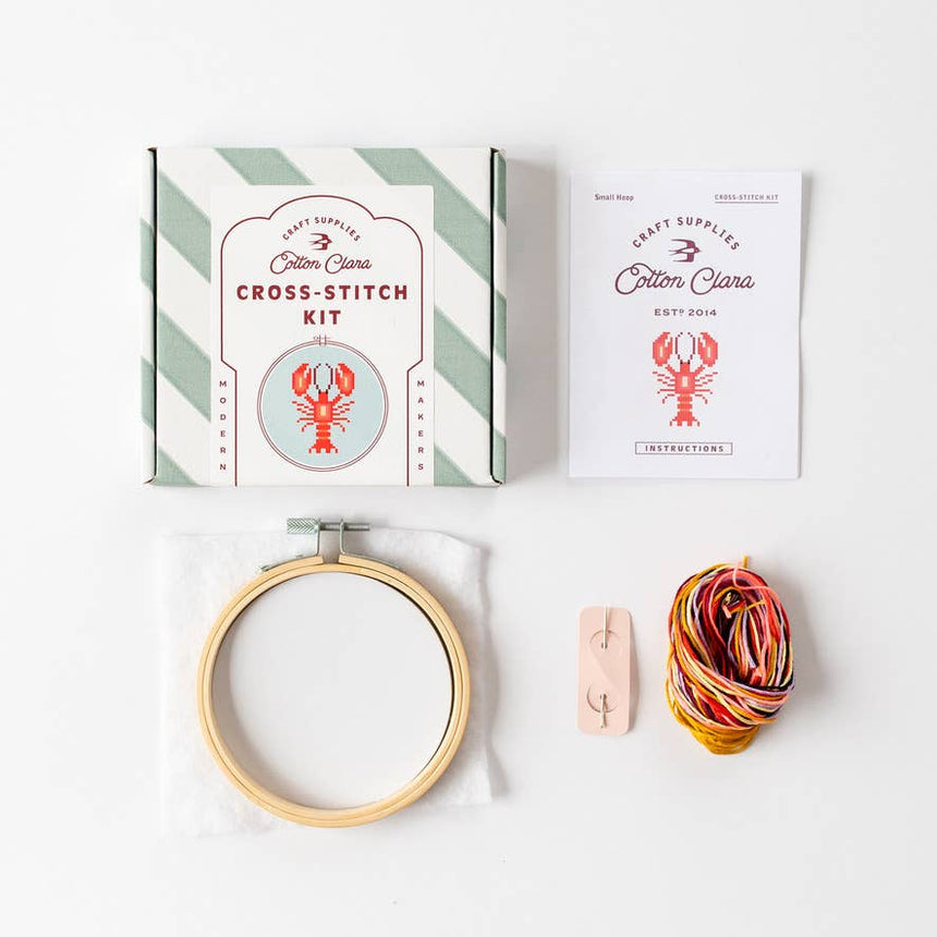 Cotton Clara - Lobster Cross Stitch Kit | Scout & Co
