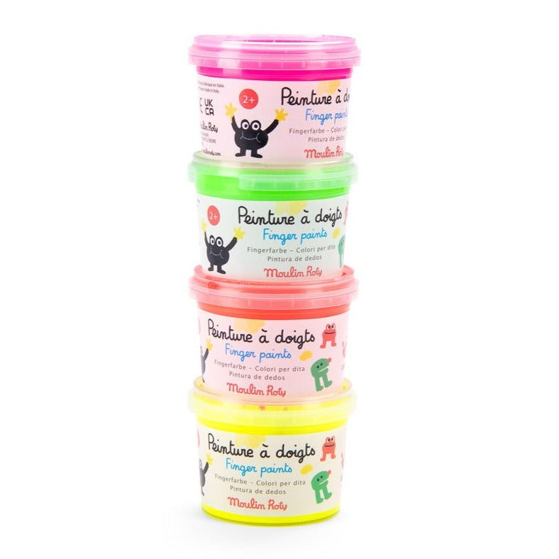 Moulin Roty - Les Schmouks Neon finger paints - set of 4 | Scout & Co