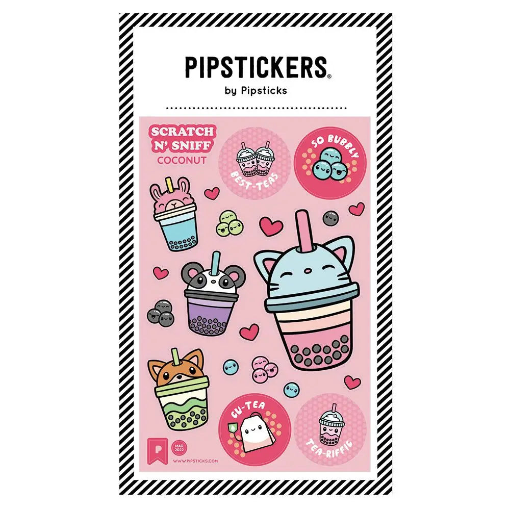 Pipsticks - Bubbly Best-Teas scratch 'n sniff sticker sheet | Scout & Co
