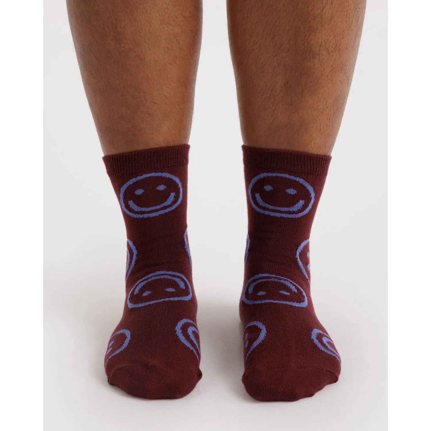 Baggu - Adult crew socks - Mahogany Happy | Scout & Co