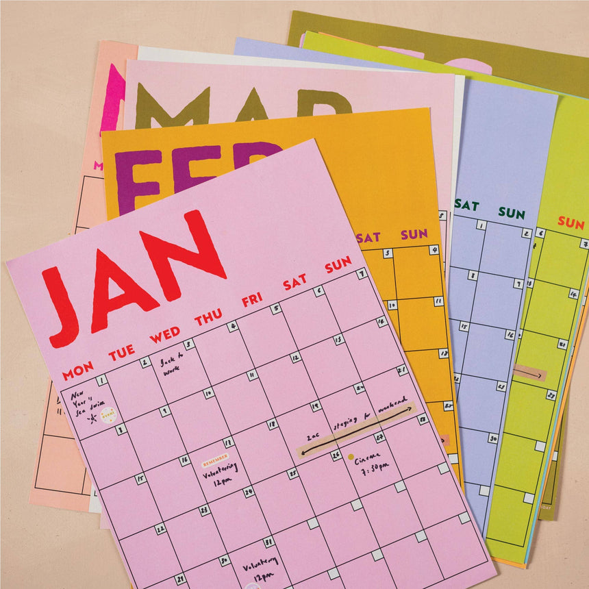 Good Tuesday - Monthly Undated A3 Wall Planner - Colourburst | Scout & Co