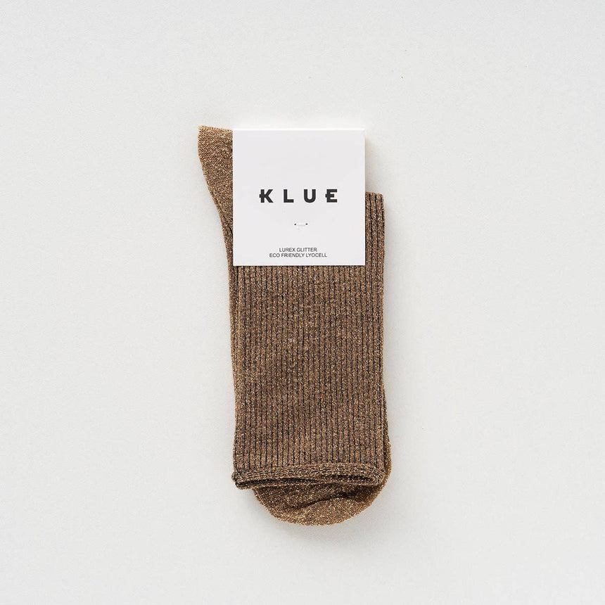 Klue - Glitter Lurex socks - Caramel | Scout & Co
