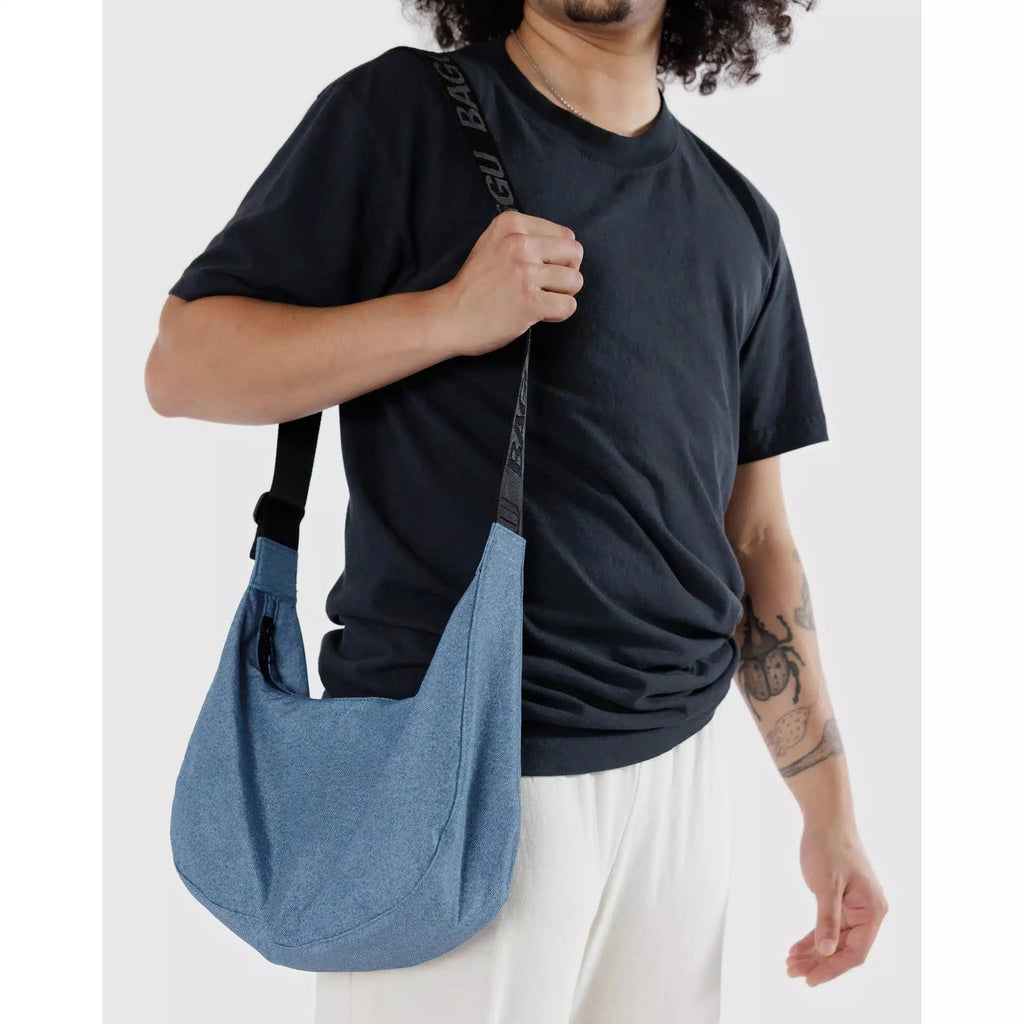 Baggu - Medium Nylon Crescent bag - Digital Denim | Scout & Co